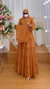 BISA COD TERBARU! Set Dress Syari Kode SITI Bahan Ceruty Babydoll Premium by Ory AjeZas Collection