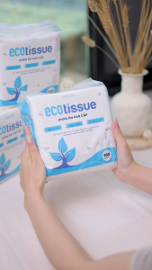 Combo 05 túi khăn giấy ăn khăn giấy khô cao cấp Ecotissue Napkins Paper gói 100 tờ siêu tiết kiệm