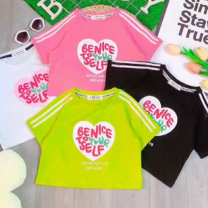 Áo thun bé gái áo croptop bé gái thun cotton SG vải đẹp co giãn tốt 09-38kg