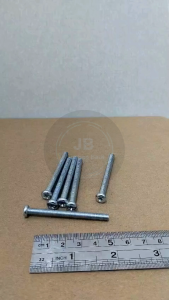 10 BUAH BAUT JP M5X55 PANJANG 55CM 55 CM OBENG PLUS M5 X 55 BAUD 5X55 5 X 55 MM 55MM PAN HEAD PUTIH GALVANIZ GALVANIS GALPANIS PITCH DRAT 0.8