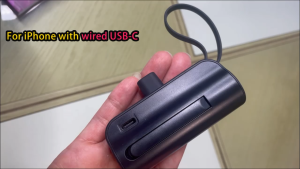 Mini Capsule 5000mAh PowerBank Built in Cable Portable Charger Power bank iP Android