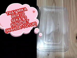 Tray Mika Bento Sekat 3 DAN 4 / Tray Bento 3 DAN 4 Sekat / Box Bento [ HARGA 25 SET ] PEMBELIAN 50 SET GRATIS KARDUS PEKING/ MIKA SUPER TEBAL