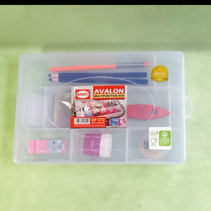 Kotak Peralatan Menggambar Kuas Remah Krayon Pensil Kaca Joyko Rautan Dua Lubang Stip Pensil Peralatan Menggambar