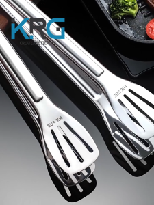 9.5" Stainless Steel Food Tong Thickend 304 Steel Cooking Kitchen Tong BBQ Bread Salad Clip Anti-scalding Tong