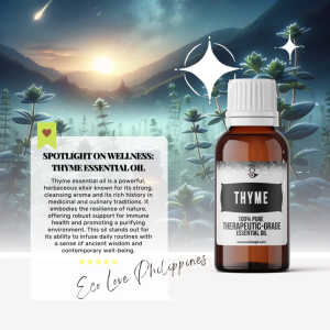 Eco Premium Thyme Essential Oil 100% Pure Therapeutic Grade Steam Distilled 100% Pure Vegan Aromatherapy