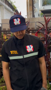 เสื้อก๊ก ชรบ พร้อมหมวก สีดำ ชุดรักษาความปลอดภัยหมู่บ้าน