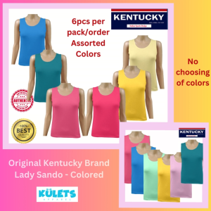 Wholesale 6 Pieces Original Kentucky Lady Plain Colored Sando for Teens Adults Women Tank Top Sleeveless ASSORTED