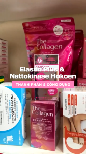 Viên Uống Elastin Plus & Nattokinase Hokoen 80 Viên Nhật Bản Hỗ Trợ Phòng Chống Đột Quỵ