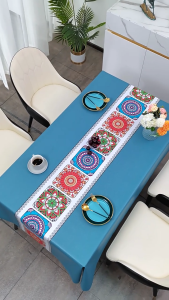 Nordic Ethnic Style PVC Tablecloth Waterproof Oil-proof Anti-scald Rectangular Ins Wind Coffee Table Bohemian