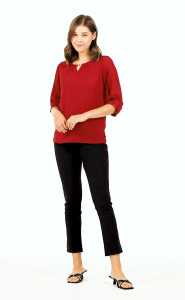 Krizia Statement Sleeve Blouse with Neck Detail