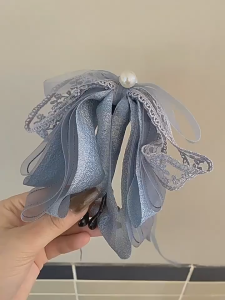 Korean Ribbon Hair Claw Felice Lace Korean Banana Hair Claw Jepit Rambut Korea Dengan Pisang Desain Lace Fashion Accessory