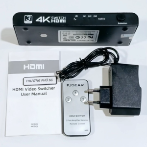 Bộ HDMI SWITCH 3 ra 1 (3 Port HDMI SWITCH 4K) / Bộ công tắc HDMI 3 Input ra 1 Output (Hiệu FJGEAR)