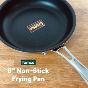 Famco 8" 20cm Non-Stick Frying Pan Tri-Ply Stainless Steel Skillet Heavy Duty Induction Ready