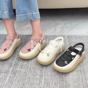 LOEI Zea Sepatu Wedges Casual Tali Wanita Fashion Kekinian 0214
