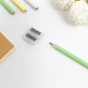 SAMOYED SHP-B Rautan / Serutan Pensil Transparan / Bening 1 / 2 Lubang / Double / Dual Holes Transparent / Clear Pencil Sharpener