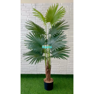 Pohon Artificial Tanaman Hias Palem Sadeng T160 Latex Pot Dasar Hitam Dekorasi Cafe Pajangan Ruangan Aesthetic