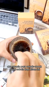 Kopi Hitam  kopi bubuk hitam Instan Premium dengan L-Carnitine - Kopi Diet Membantu Langsing Membakar Lemak [2 g x 10 sachet]