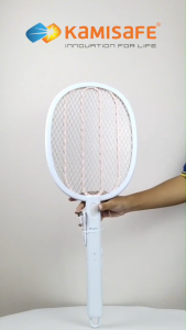 ไม้ตียุง ชาร์จไฟบ้าน ไม้ช็อตยุงตาข่าย 3 ชั้น ไม้ตียุง ไม้ช็อตยุงไฟฟ้า ไม้ตียุง ไม้ตบยุง รุ่น KM-3868