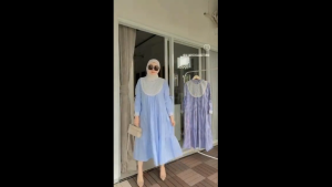 Midi Terbaru 2024 Kekinian Ayura Midi Bahan Katun Salur Dress Kondangan Wanita Motif Salur Simple