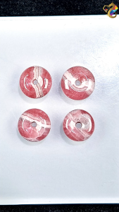 Collectors Grade Lace Rhodochrosite Ping An Kou Donut Charms