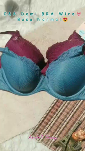 CC C&A DEMI BRA BRANDED WANITA KAWAT BUSA SEDANG MOTIF POLOS 34 38 40 RMP