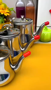 PRADO MALAYSIA 24/32/48/70oz Filter Oil Pot Stainless Steel Strainer Pot Kitchen Oil Filter Container Penapis Minyak Masak 油壶