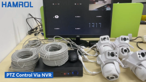 Hamrol 4K 8MP 8CH POE NVR 4CH Dual Lens PTZ POE Camera System Waterproof Safety Monitoring CCTV Set