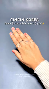 Ohellow.studio Lynna Ring Set 5 Pcs Cincin Wanita Emas Perak Simple Aesthetic Lucu Model Geometris Aksen Pearl Mutiara Imitasi Perhiasan Aksesoris Fashion Korean Style [B1-4]
