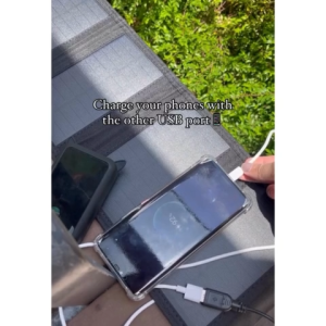 PV-ENer Solar Power Bank 5V 40W Portable Foldable 2USB Waterproof for Phone Charger Outdoor Emergency Backup Electricity Tourism