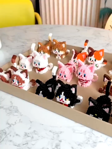BRICKS Cat Cute Kitten Pet Nano Block Mini Block Gift Hiasan Bangunan Brick Toy Boy Girl Kucing
