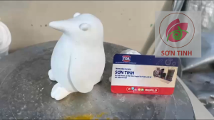 Tượng thạch cao tô màu Chim cánh cụt D21  (Không kèm màu) luyện vẽ trò chơi trẻ em