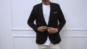 Redzeal Jas Blazer Formal Premium Hitam Pria Kancing Satu Slim Fit