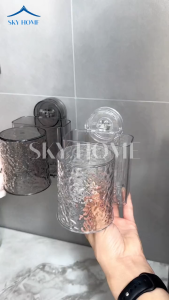 Kệ Để Bàn Chải Đánh Răng Có Cốc Hút Giá Để Đồ Nhà Tắm Kèm Cốc Đánh Răng Chịu Lực Tốt Có Lỗ Thoát Nước KDR01 - Sky Home