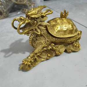 Tượng Long quy phong thuỷ mở nắp lưng bằng đồng MS23