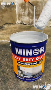 สีทากันรั่วซึมดาดฟ้า หลังคา คุณภาพสูง MINOR สีอะคริลิค สีโพลียูรีเทน (ขนาด 20 กิโลกรัม) กันความร้อน กันน้ำ ยืดหยุ่นทนทานทุกสภาวะอากาศ