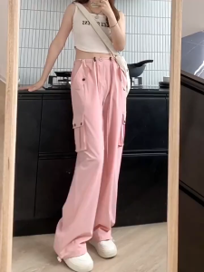Celana Terusan Longgar Pinggang Tinggi Kasual Kualitas Tinggi Modis Serbaguna Baru Gaya Korea