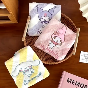 Sét 5 khăn Mặt cho bé hình Sanrio Sang Trọng Khăn Lau Tay Vuông Mềm Lau Kuromi Cinnamoroll Giai Điệu Mạnh Khăn Thấm Hút