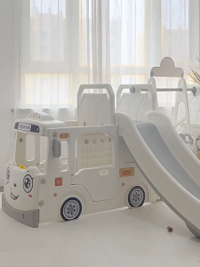 Cầu trượt nhựa hình ô tô cho bé kèm bóng rổ xích đu Babyviva