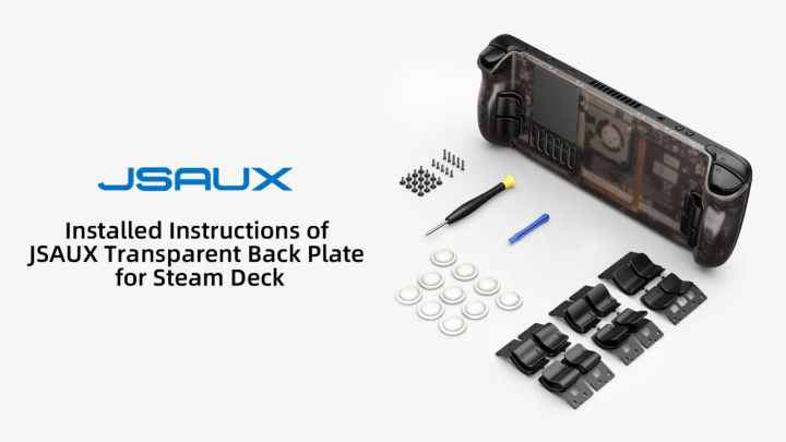 JSAUX Steam Deck OLED Transparent Back Plate Casing Vents Design Case ...