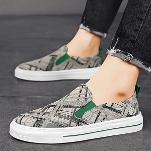 รองเท้าผ้าใบลำลองสลิปออนผู้ชาย ผ้าใบสำหรับผู้ชาย ทรงสวยเบาสวมใส่สบาย 2 สี รุ่น