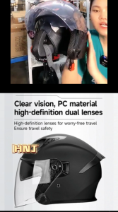 100% Original HNJ Helmet Motor Motorcycle Double Visor Dual Open Face Motosikal