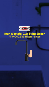 Ceramax Kran Wastafel Cuci Piring Dapur FT840022RB Hitam-Emas