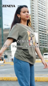 Zeneya Small V-Neck Graphic Tee for Women Casual Trendy Minimal Fashion Top Soft Everyday Wear