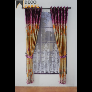 Gorden Jendela Kamar Mewah Kain Blackout Import Motif Bunga Tulip Tinggi 230 cm