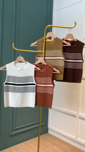 BL20950 Everyday Stripe Sleeveless Knit Top