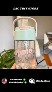 Ins Cute Girl Water Bottle With Straw Scale Tea Filter 600ML/800ML Easy Carry