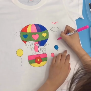 Kids Coloring T-Shirt Cartoon Cotton Clothes Painting Art Crafts Mewarna Baju Kanak-kanak