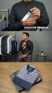Nakabi El Razzan 09 Kemeja Pria Slim Fit - Kemeja Koko Formal Lengan Panjang Katun Premium