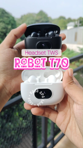 Headset Bluetooth Robot TWS Full Bass Stereo Handsfree Earphone Wireless Earbuds Sport Anti Air T70