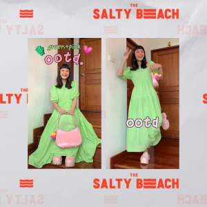 Thesaltybeach ชุดเดรส Pom Pom dress